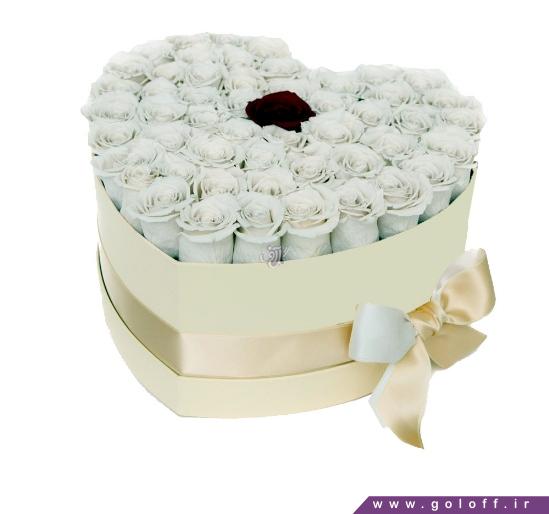 فروش جعبه گل - جعبه گل ولنتاین وایت لاو - White Love | گل آف